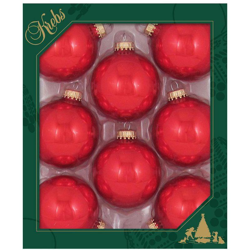 Candy Apple Red Glass Christmas Baubles Set of 8