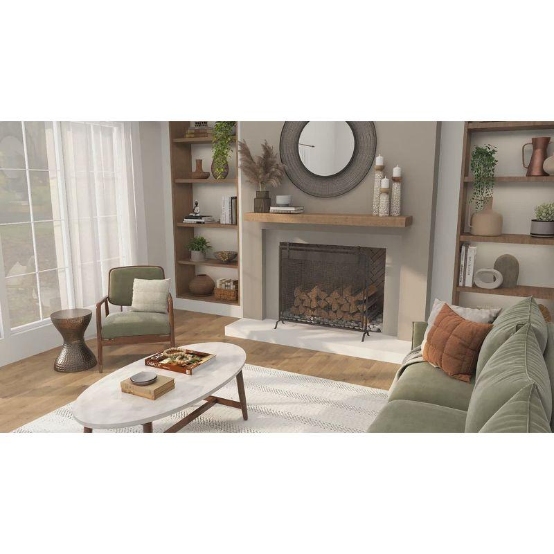 Modern Hourglass Hammered Metal Accent Table Silver - Olivia & May: Industrial Style, Iron Frame, No Assembly Required