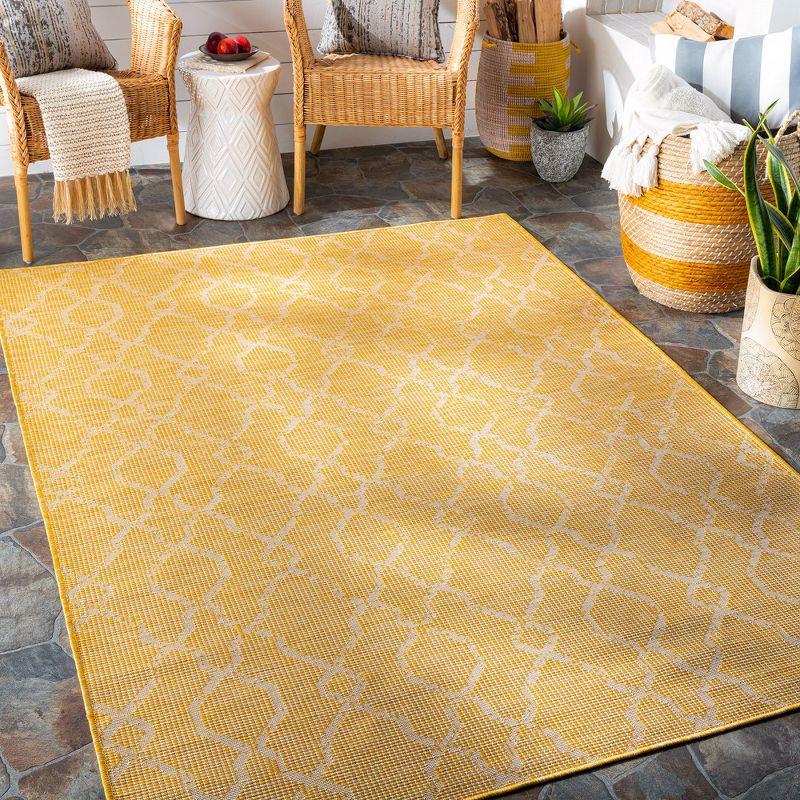 Buiksloot Bright Yellow Polypropylene 2'6" x 7'3" Area Rug