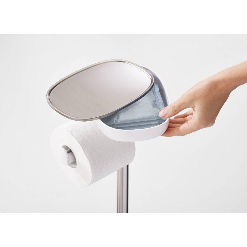 Joseph Joseph EasyStore Plus Free Standing Toilet Paper Holder with Flex Steel Toilet Brush