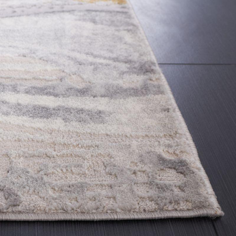 Palma Gray and Beige Abstract Square Rug