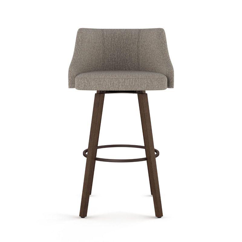 Ramon 24'' Elegant Brown Wood and Metal Swivel Counter Stool