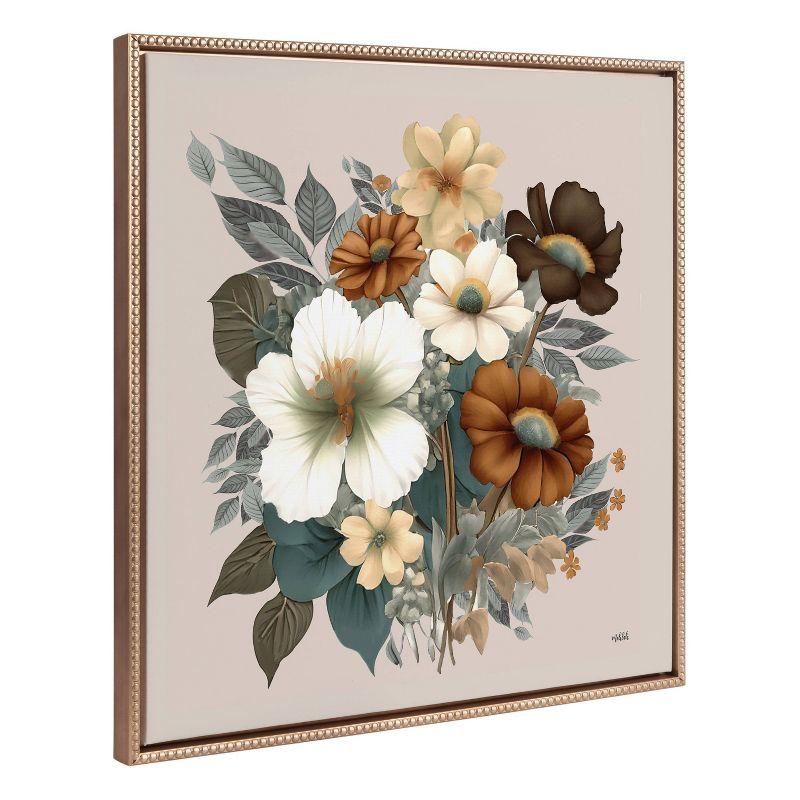 Blossom Symphony Gold Framed 30"x30" Canvas Wall Art