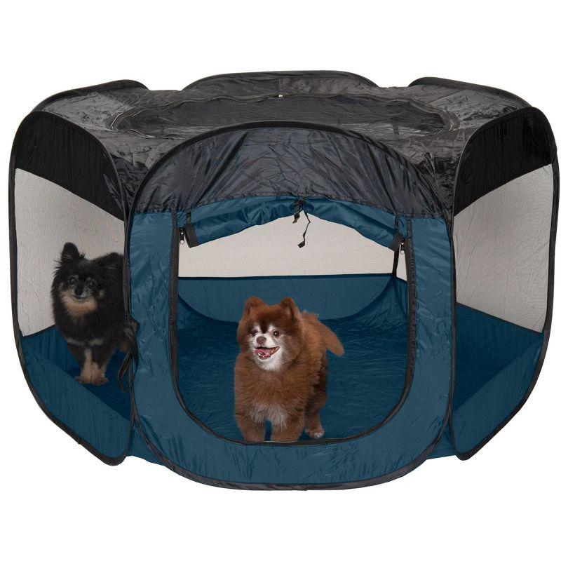 6 Panel Mesh Pet Playpen With Door