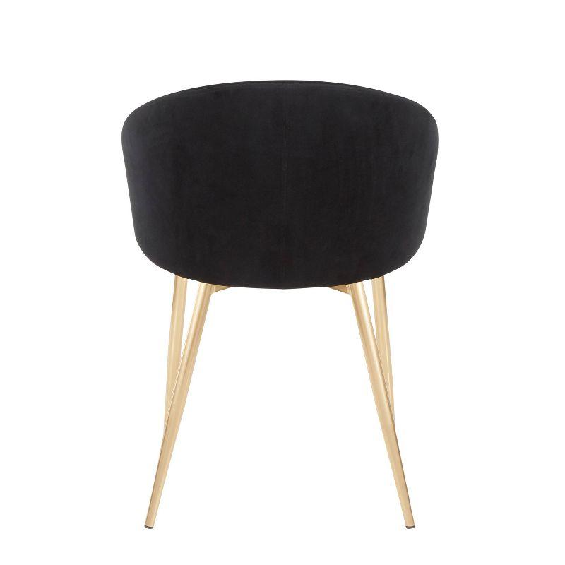 Claire Black Velvet Upholstered Low Arm Chair with Gold Metal Frame