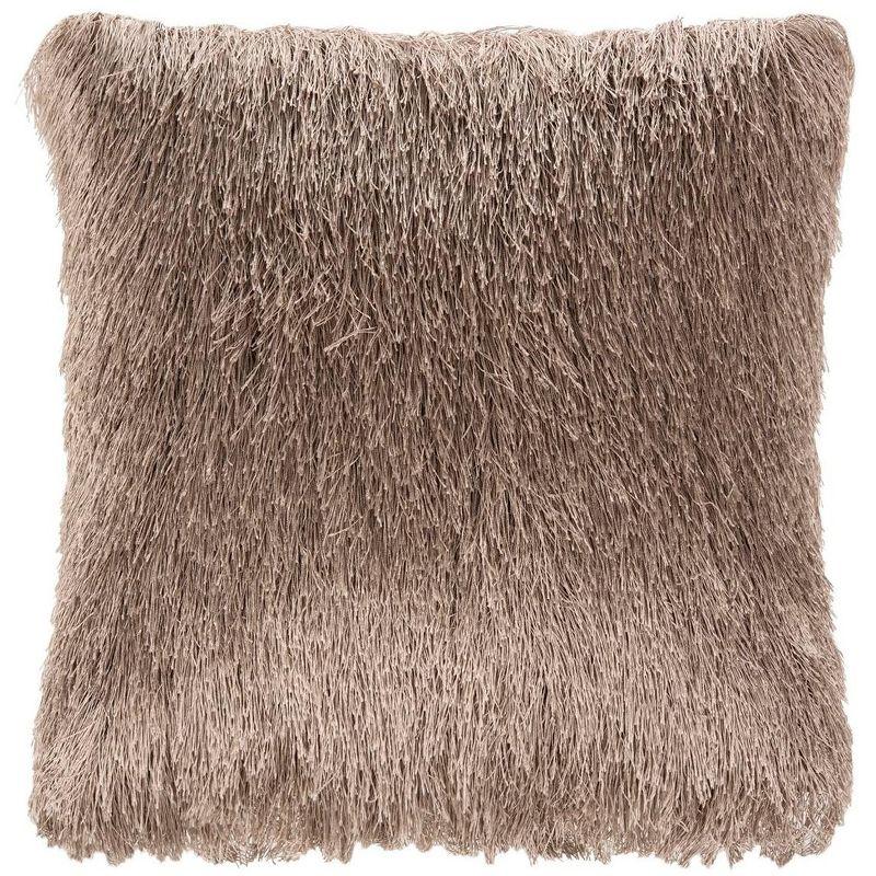 Indoor/Outdoor Shag Pillow - Champagne - 20"X20" - Safavieh