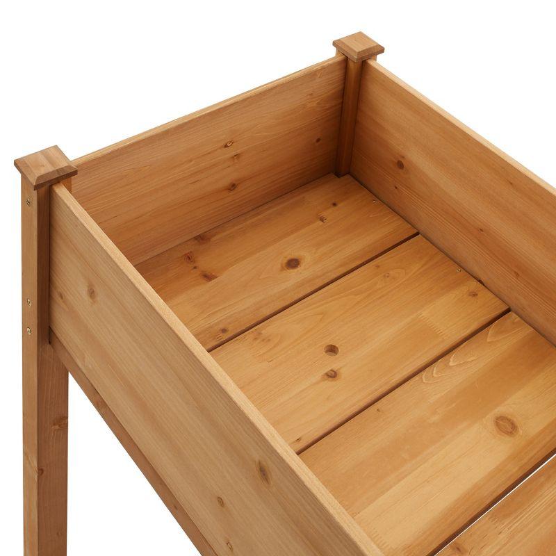 Casafield Outdoor Raised Garden Bed - Elevated Wood Planter Box with Legs and Liner for Vegetables, Lawn, and Yard, 48 x 24 x 30, Natural