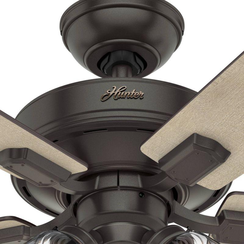 Hunter Fan 52" Crestfield 5 - Blade Modern Farmhouse Indoor Ceiling Fan with Light and Pull Chains