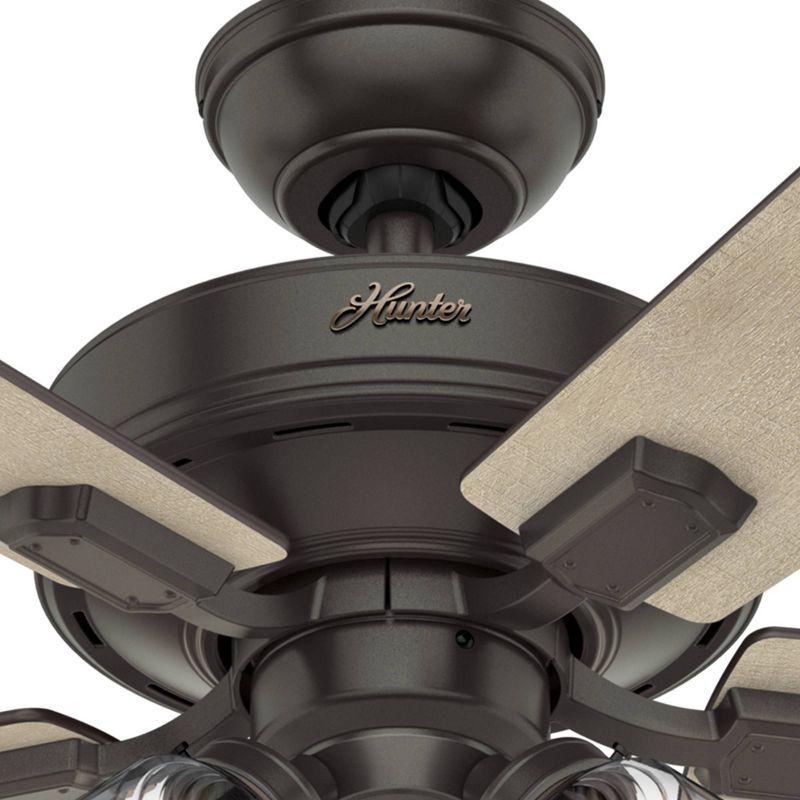 52" Crestfield 5 - Blade Modern Farmhouse Indoor Ceiling Fan with Light and Pull Chains