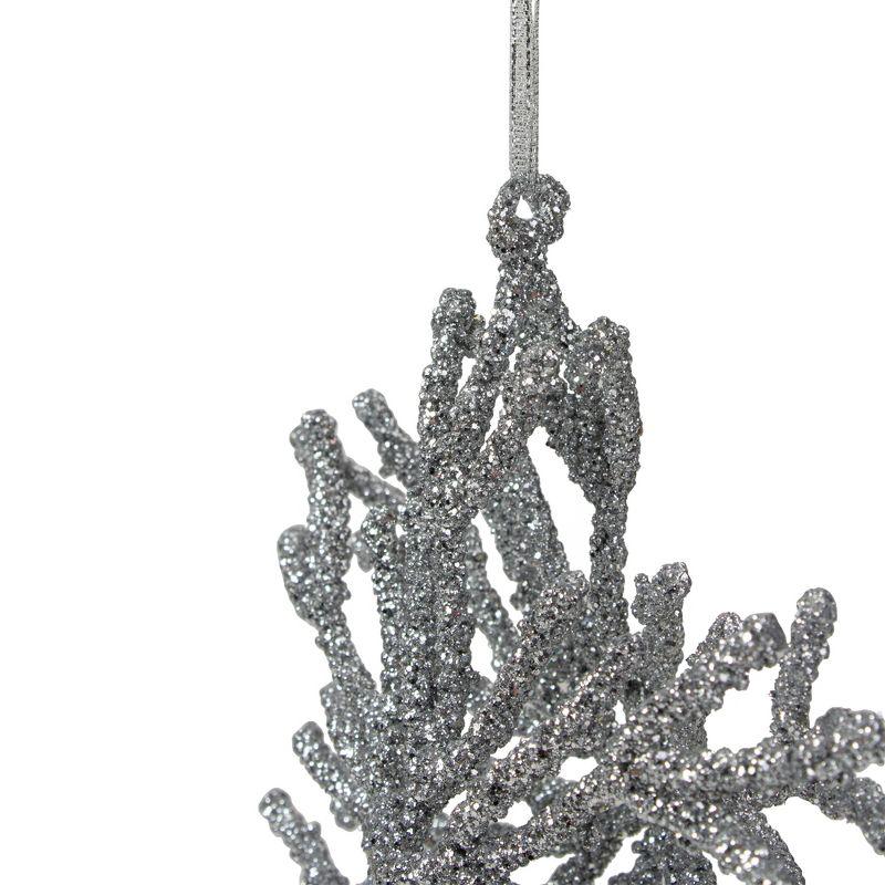 Northlight Glitter Snowflake Christmas Ornament - 7.5" - Silver