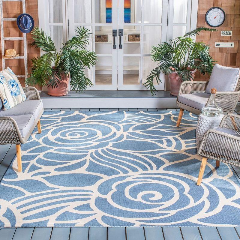 Courtyard CY5141 Power Loomed Indoor/Outdoor Area Rug - Blue/Beige - 8'9"x11'9" - Safavieh.