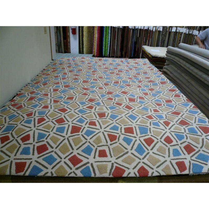 Newport NPT426 Hand Hooked Area Rug - Red/Blue - 5'6"x8'6" - Safavieh.