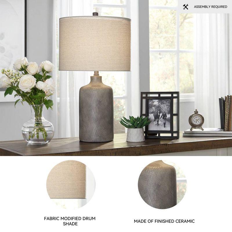 Signature Design by Ashley Linus Table Lamp Antique Black: Ceramic Base, Polyester Shade, UL Listed, 3-Way Switch