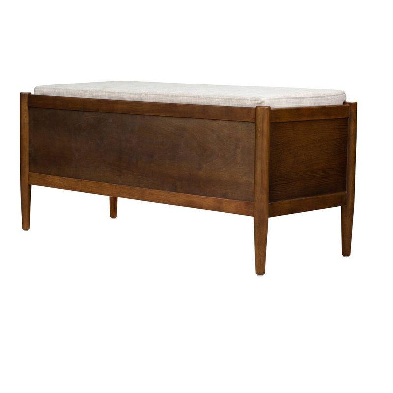 Ink+Ivy Arcadia Storage Bench: Mid-Century Modern, Removable Polyester Cushion, Wood Frame, Entryway Seating