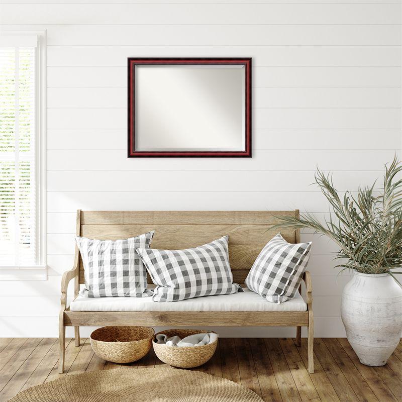 Amanti Art Rubino Cherry Scoop Beveled Wood Framed Wall Mirror