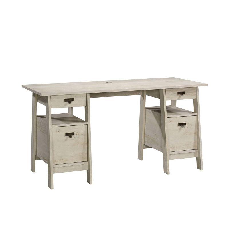 Chalked Chestnut Executive Desk with Integrated File Storage