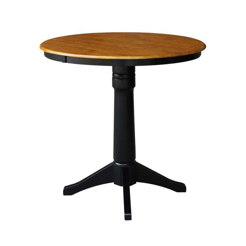 36" Mark Round Top Pedestal Table Black/Cherry - International Concepts