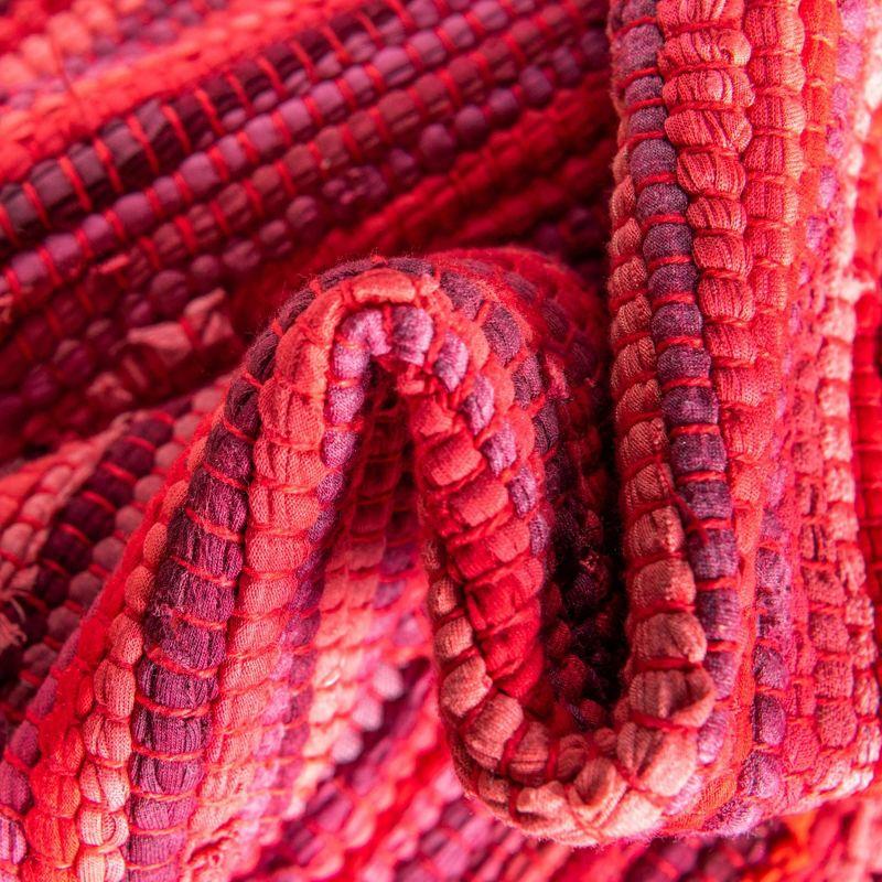 Handmade Red Cotton Braided Reversible 8' x 10' Area Rug