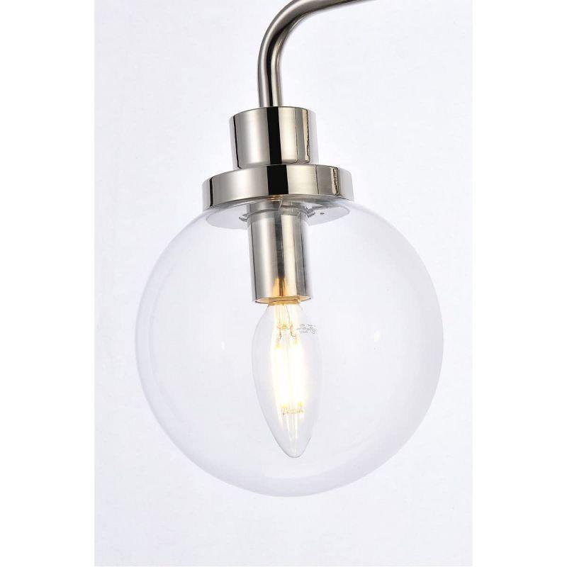 Elegant Lighting Hanson 4 lights bath sconce in polished nickel with clear shade