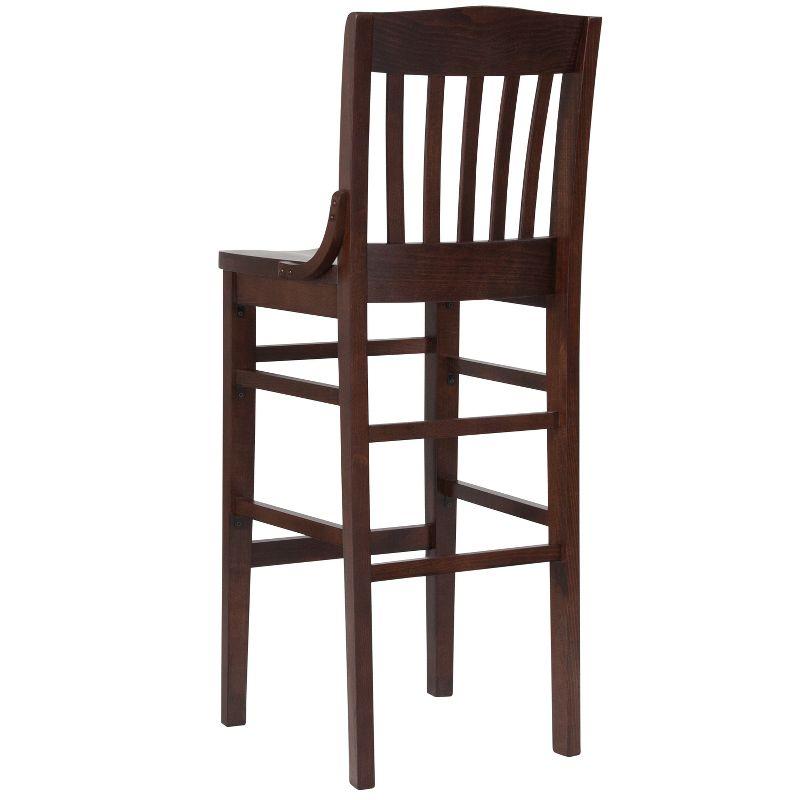 Flash Furniture HERCULES Series School House Back Walnut Wood Restaurant Barstool