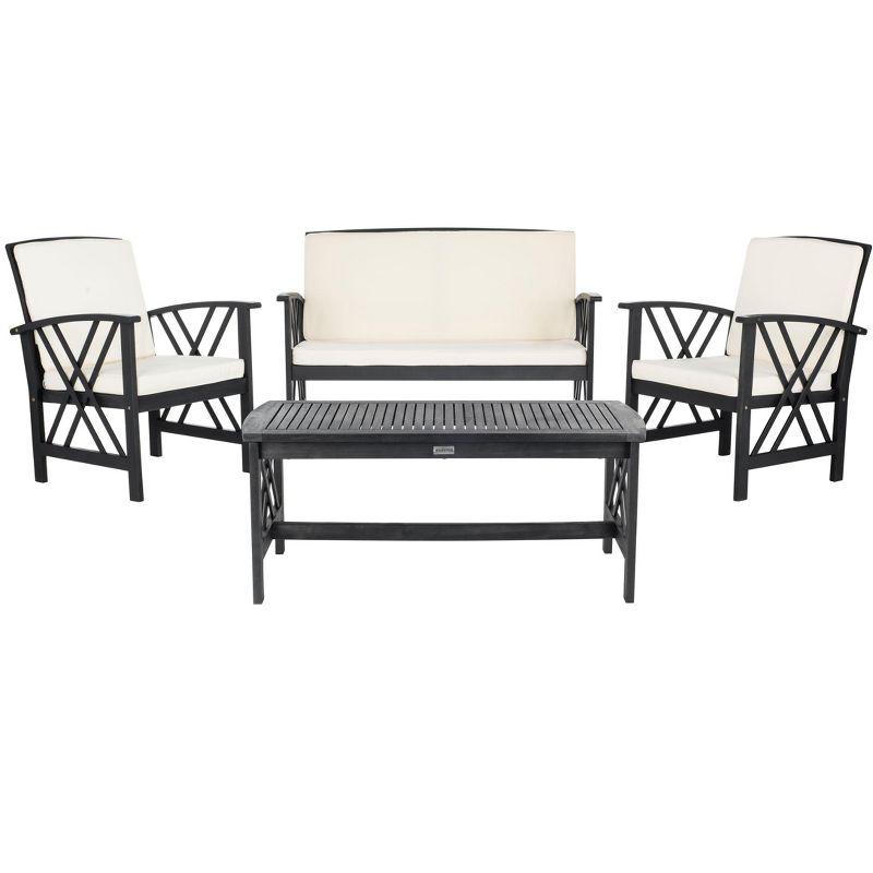 Fontana 4 Piece Set - Indoor/Outdoor - PAT7008 - Black/Beige - Safavieh