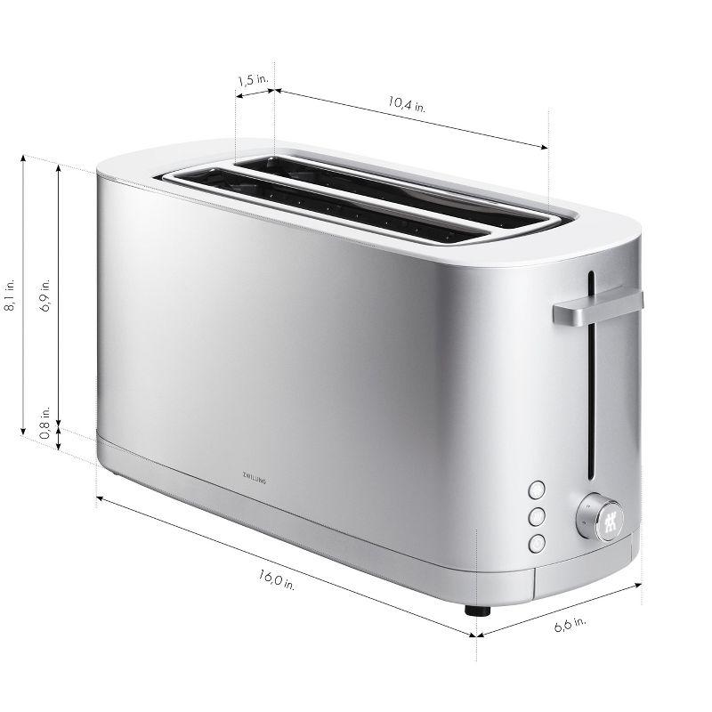ZWILLING J.A. Henckels ZWILLING Enfinigy, 4-Slice Long Slot Toaster, Extra Wide 1.5" Slots for Bagels and Toast