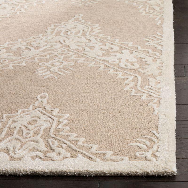 Ivory Elegance Hand-Tufted Wool & Viscose 5' x 8' Area Rug