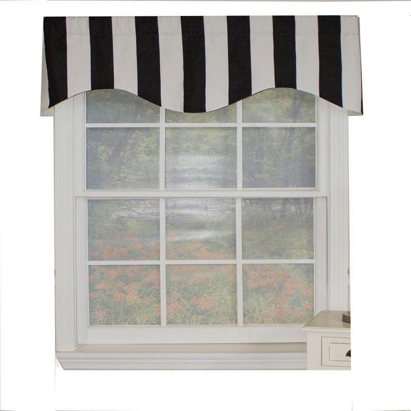 Black and White Cabana Stripe Room-Darkening Valance