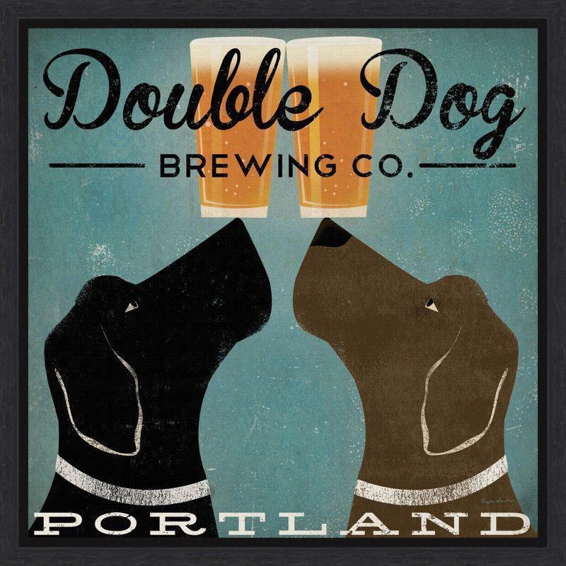 Double Dog Brewing Co. Black and Brown Canvas Print