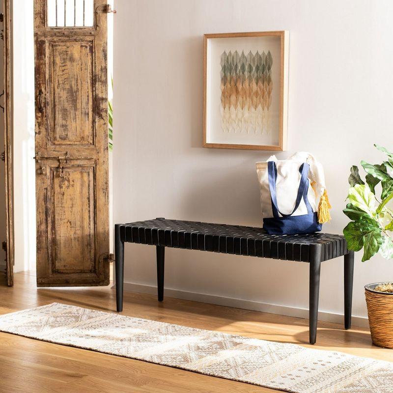 Orin 47" Woven Leather Bench