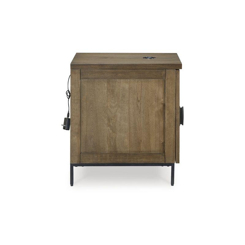 Signature Design by Ashley Torlanta Chairside End Table with Wireless Charging, Brown