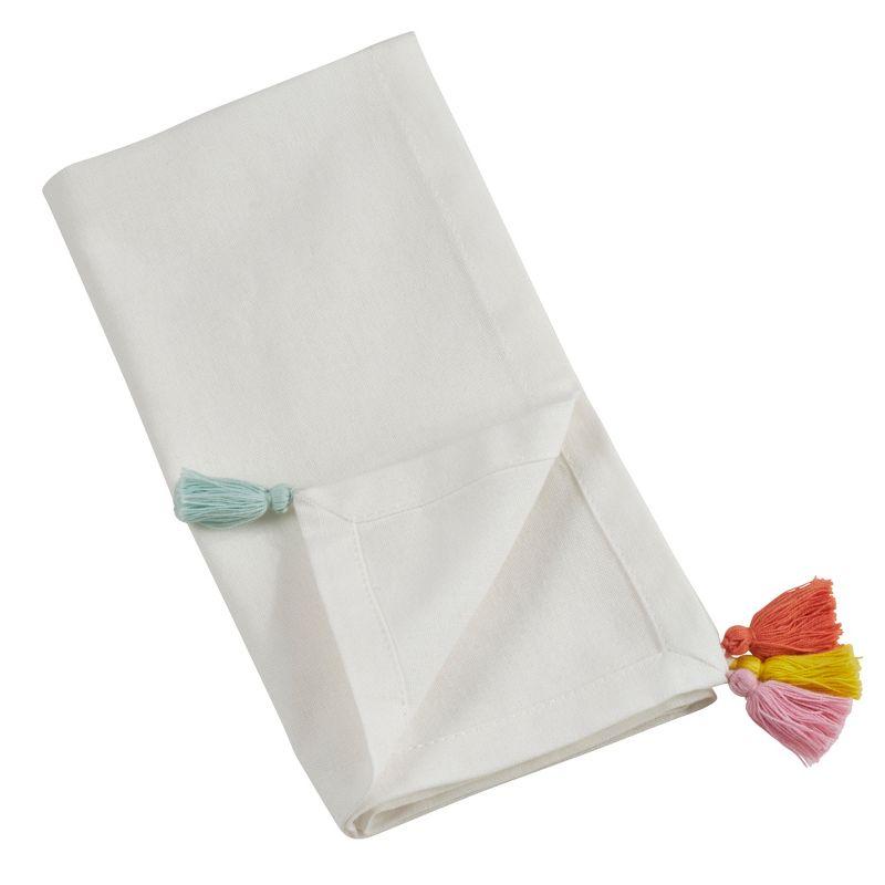 Ivory Cotton Fiesta Tassel Napkins, Set of 4