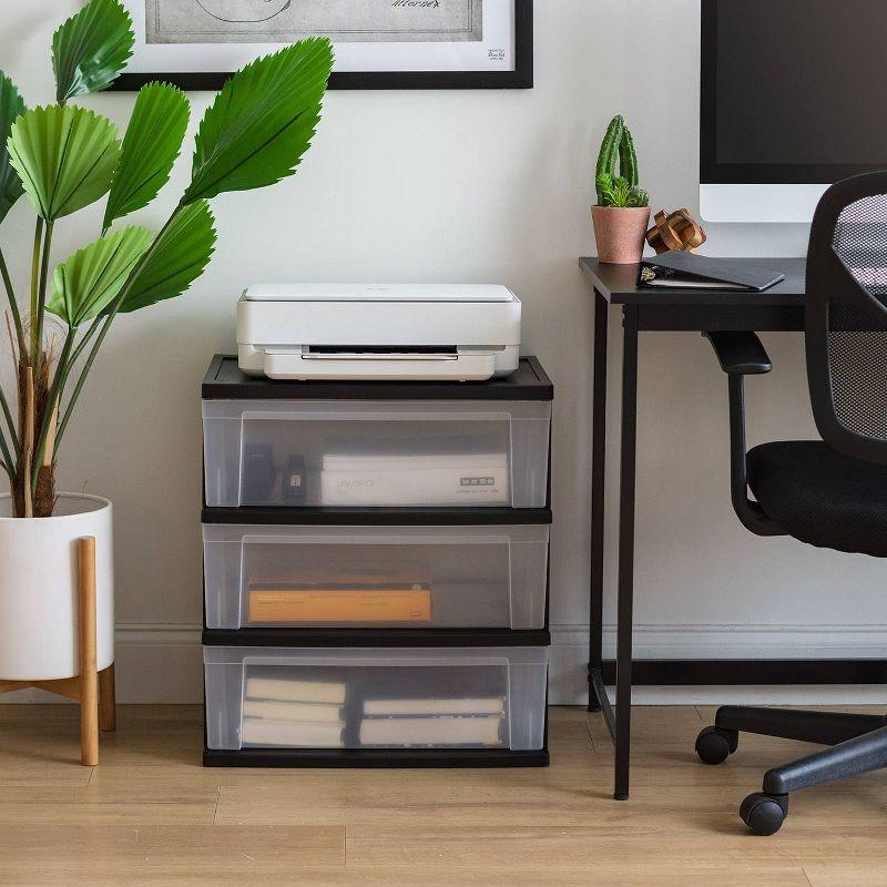 IRIS USA, Inc. 3 Drawer Wide Plasitc Chest  (Set of 2)