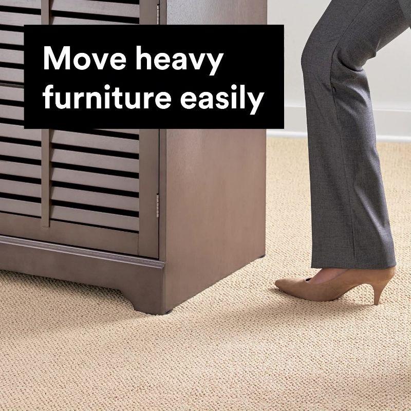 Scotch 4pk Reusable Hard Sliders Gray: Furniture Moving Pads for Carpet, Plastic, 3.5" x 3.5"