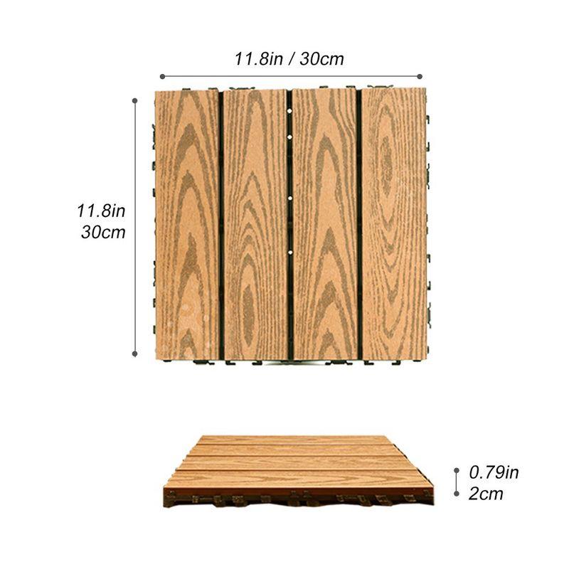 Wood Plastic Composite Deck Tiles Set of 20pcs, Composite Decking Resist Rust