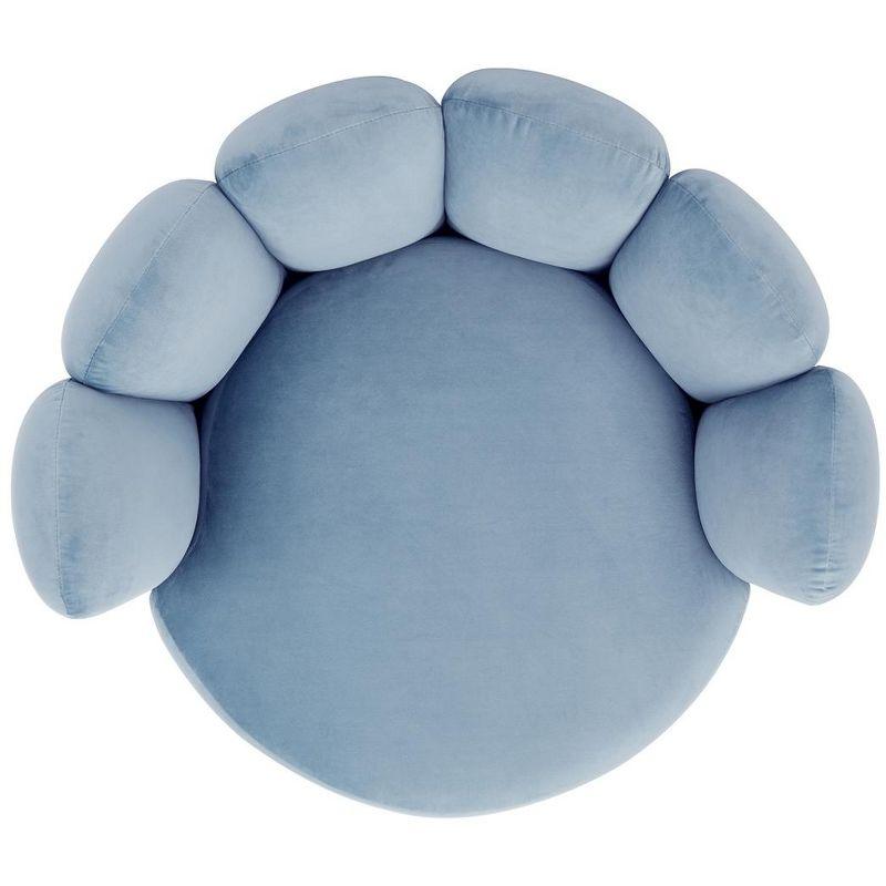 Arrow Swivel Velvet Chair - Light Blue - Safavieh