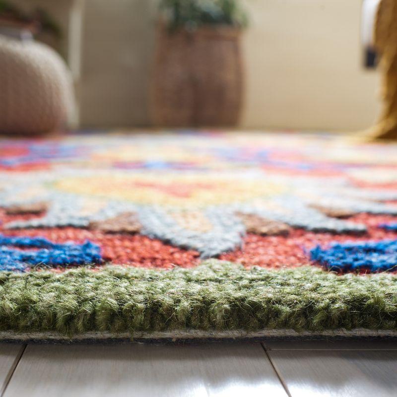 Handmade Tufted Red/Blue Wool 8' x 10' Area Rug