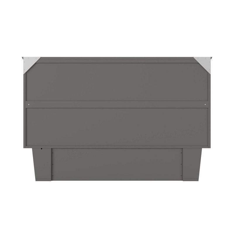 Queen Nantucket Murphy Bed Chest USB Turbo Charger Gray - AFI: Space-Saving, Built-In Charging, No Box Spring Required