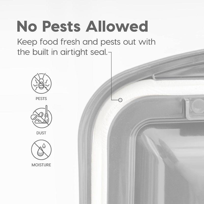 IRIS USA 25 Lbs / 32.5 Qt WeatherPro Airtight Pet Food Storage Container with Removable Casters, Clear/Gray