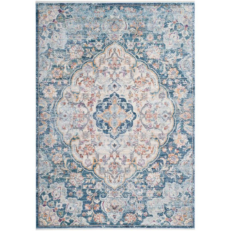 Illusion ILL711 Power Loomed Area Rug - Cream/Blue - 5'x8' - Safavieh