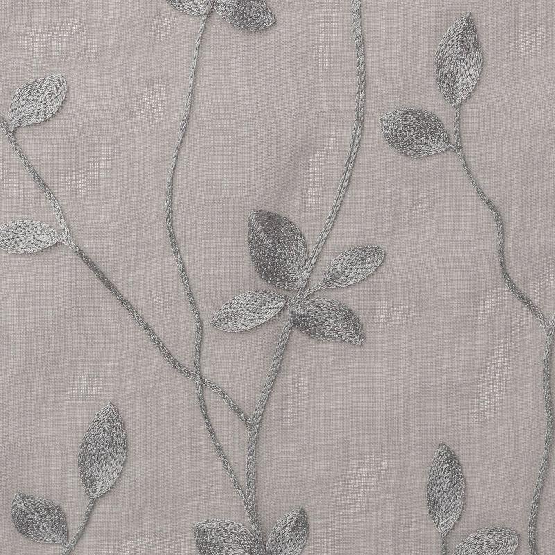 Chanasya 2pk Embroidered Vine Sheer Window Curtain Panels - Set of 2