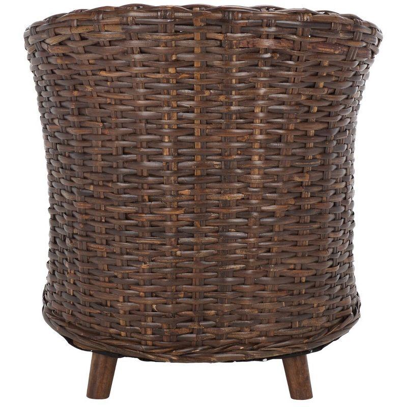 Omni Barrel Chair - FOX6501 - White/Brown - Safavieh