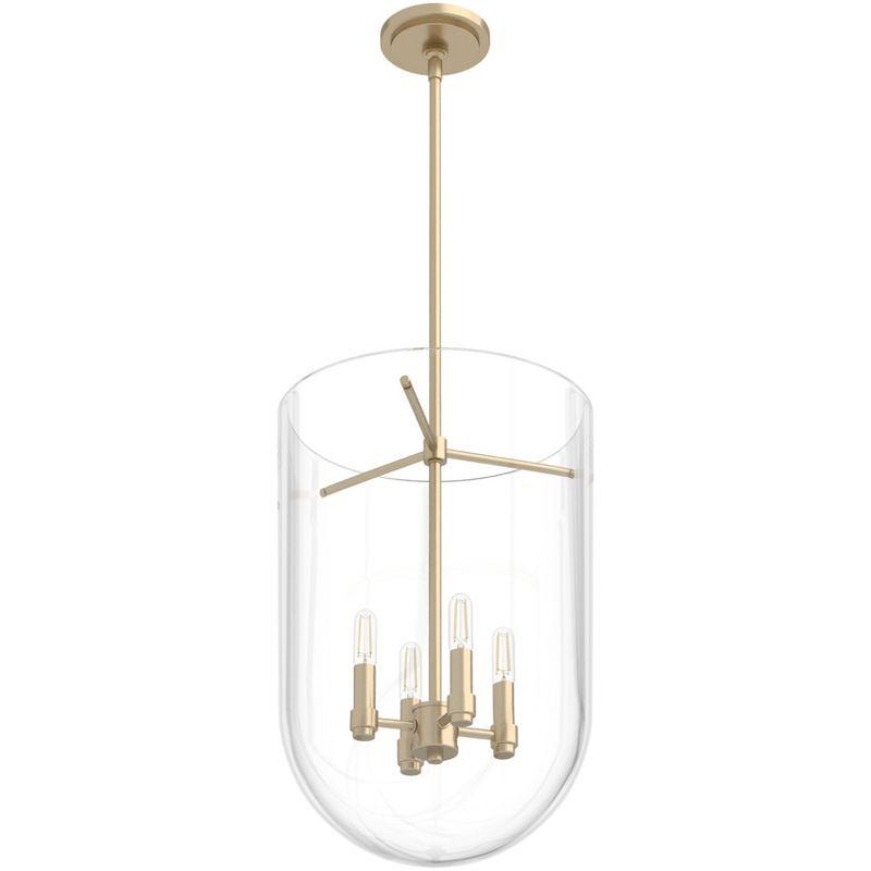 Alturas Gold Bell-Shaped Clear Glass Nickel Pendant Light