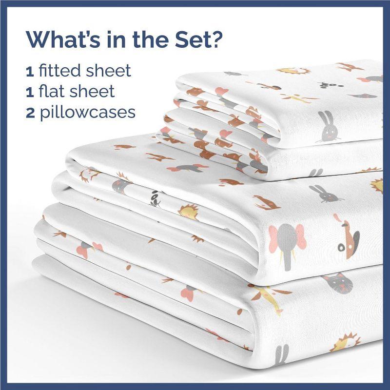 CGK Linens 4 Piece Kids Microfiber Sheet Set - Wrinkle Free - Cute, Cozy, Soft