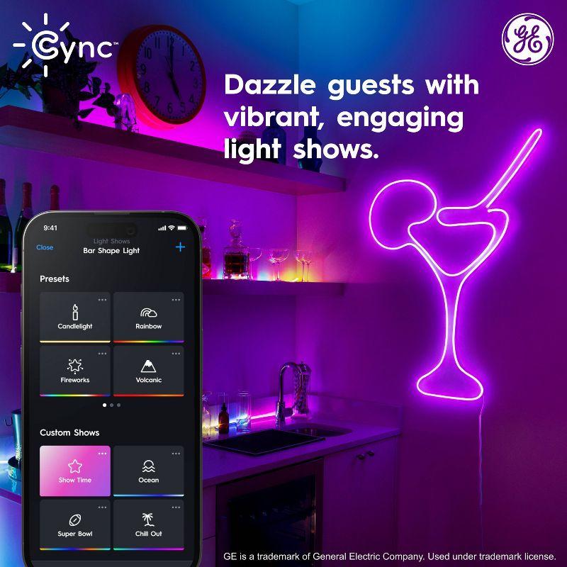 GE Lighting GE Cync Dynamic Effects Smart Neon Shape Light, Color Changing WiFi Lights, 16ft
