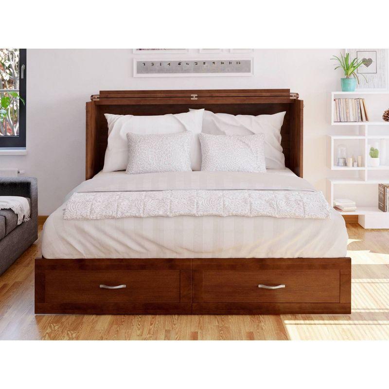 Queen Hamilton Murphy Bed Chest with Folding Mattress - AFI: USB Turbo Charger, Storage
