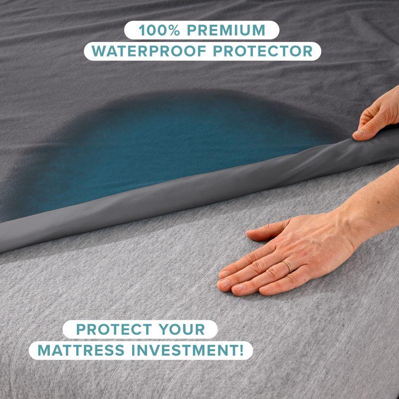 Breathable Waterproof Grey Twin XL Mattress Protector by Bare Home