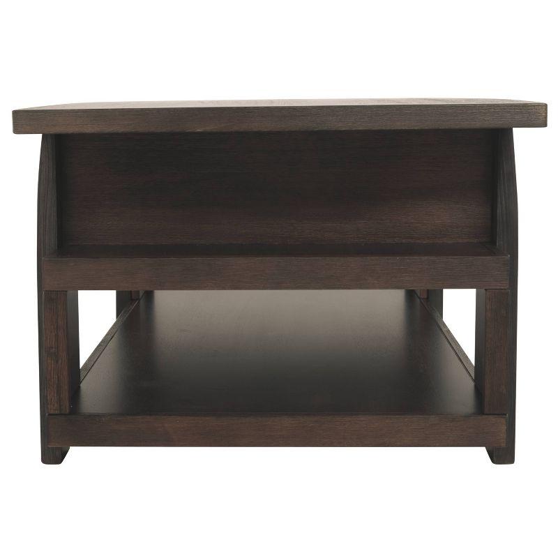 Vailbry Lift Top Cocktail Table Brown - Signature Design by Ashley: UPC 024052498875, Open Shelf, Faux Metal Legs