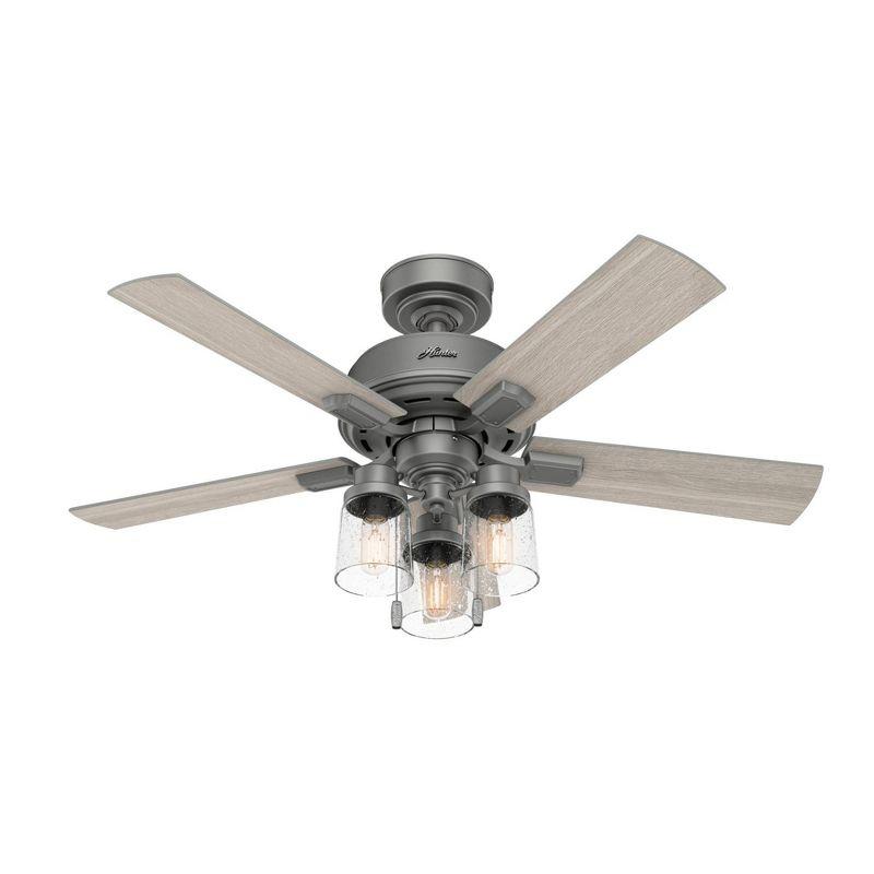 44" Matte Silver Hartland Ceiling Fan with LED Light and Remote