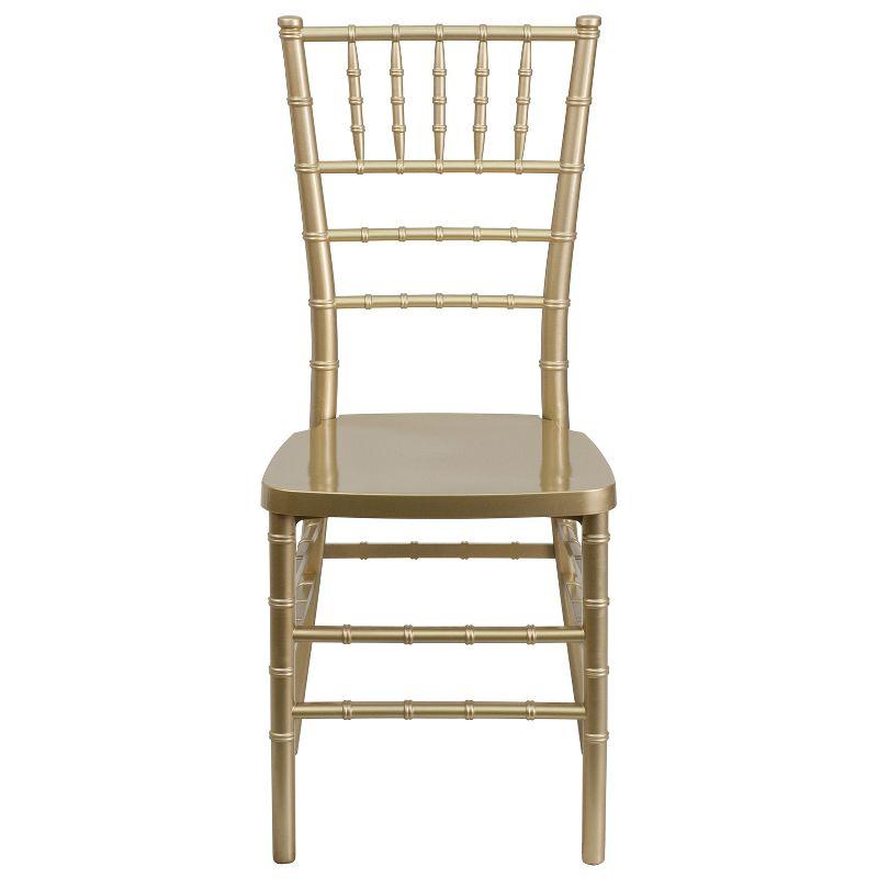 Elegant Gold Resin Chiavari Mid-Back Banquet Chair